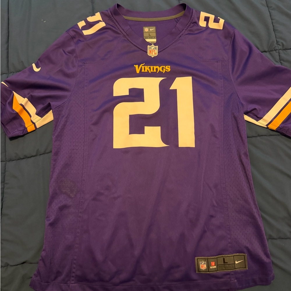 Purple Hughes #21 Vikings Jersey- Size Large